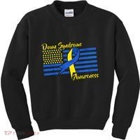 Down Syndrome American Flag Kids Sweatshirt thumb 0