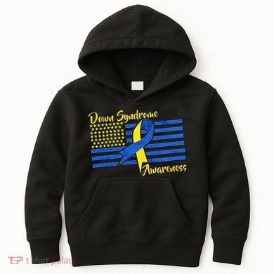 Down Syndrome American Flag Kids Hoodie