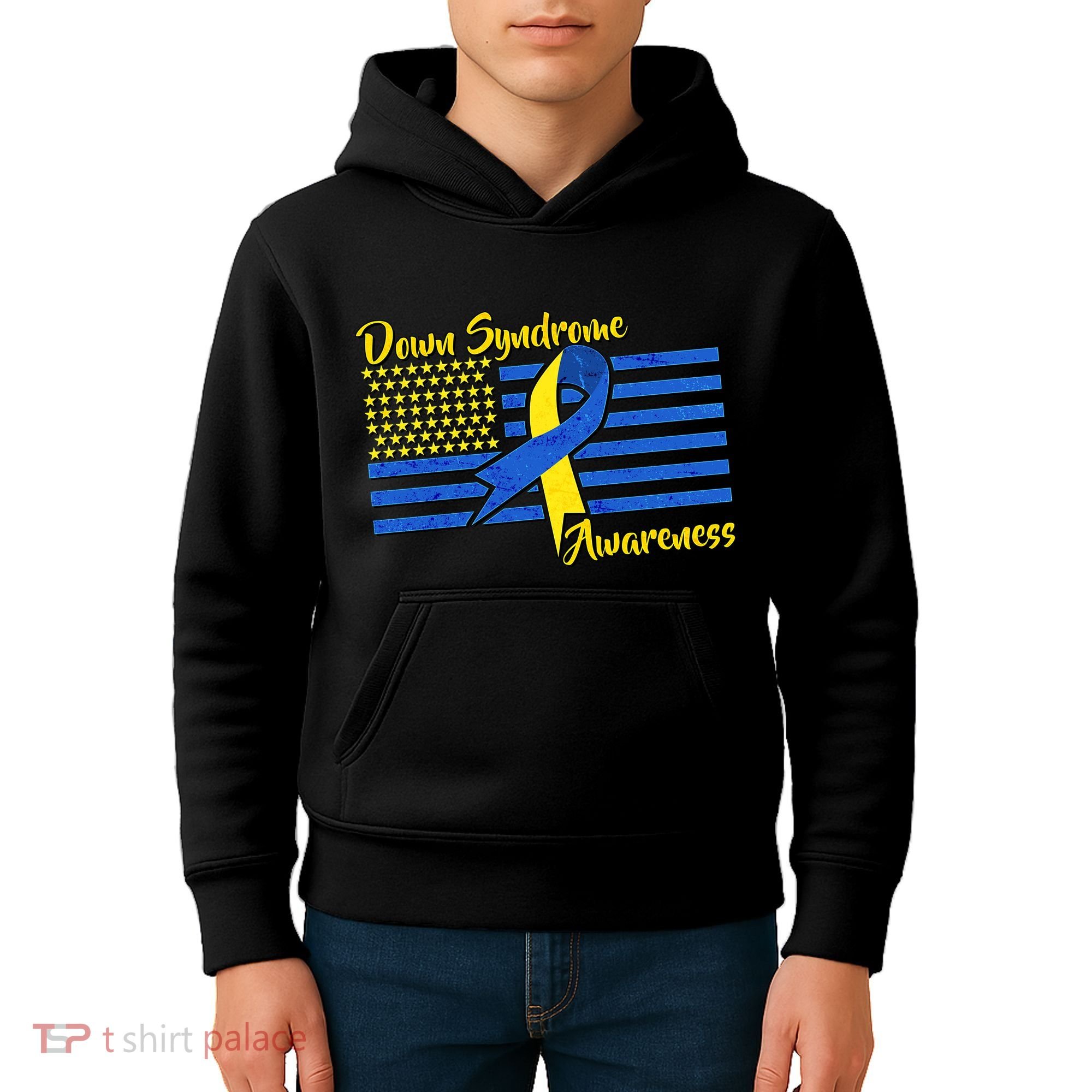 Down Syndrome American Flag Kids Hoodie
