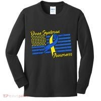 Down Syndrome American Flag Kids Long Sleeve Shirt thumb 0