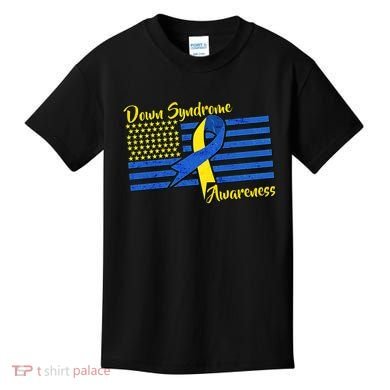 Down Syndrome American Flag Kids T-Shirt