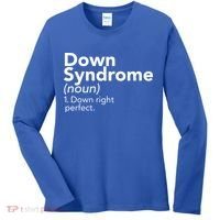 Down Syndrome Available Down Right Perfect Women's Long Sleeve Shirt thumb 0