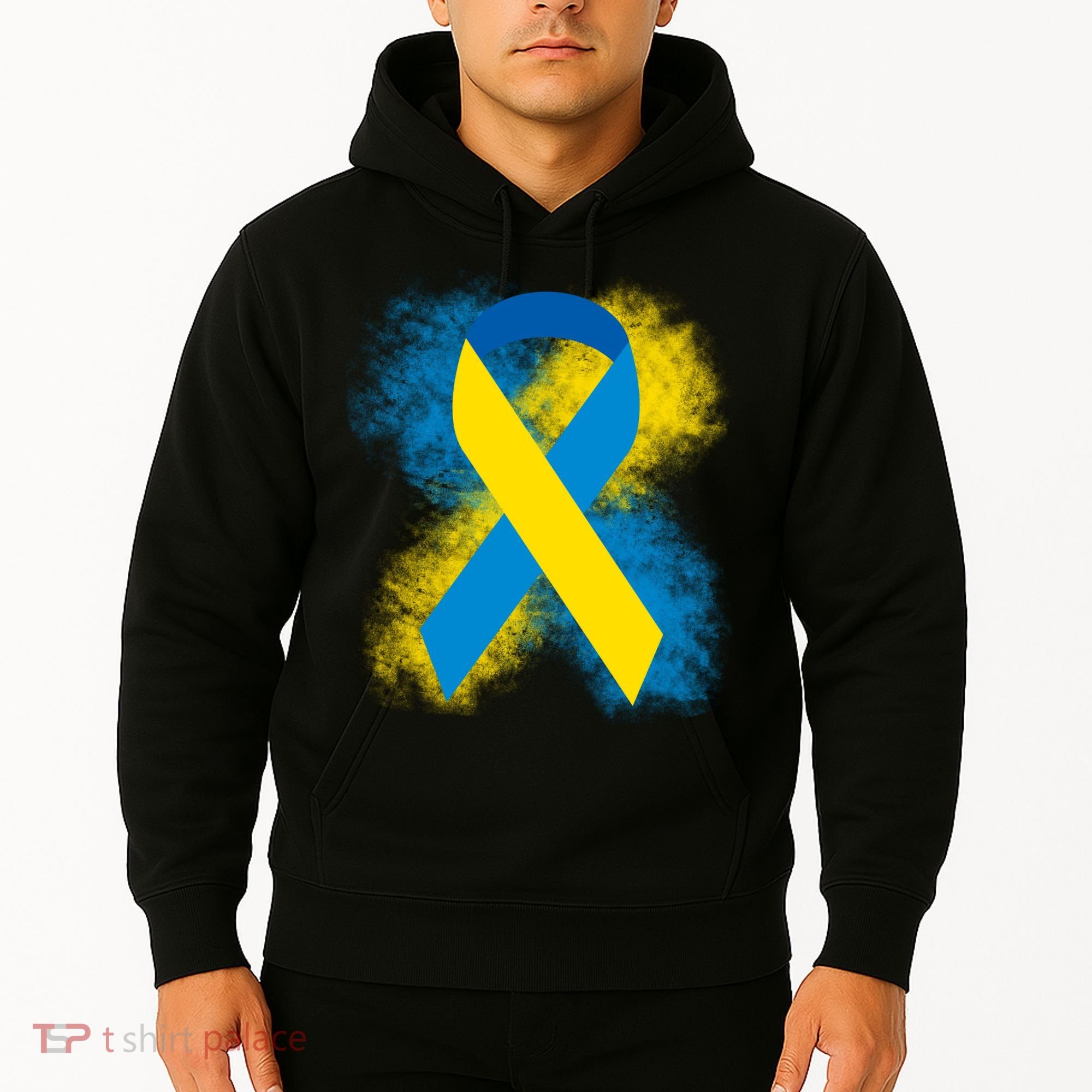 Down Syndrome Awareness Blue & Yellow Ribbon Hoodie