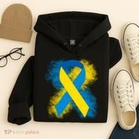 Down Syndrome Awareness Blue & Yellow Ribbon Hoodie thumb 4