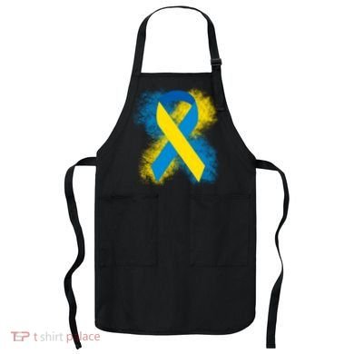 Down Syndrome Awareness Blue & Yellow Ribbon Apron