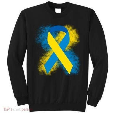 Down Syndrome Awareness Blue & Yellow Ribbon Sweatshirt