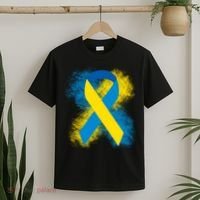 Down Syndrome Awareness Blue & Yellow Ribbon T-Shirt thumb 2