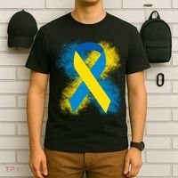 Down Syndrome Awareness Blue & Yellow Ribbon T-Shirt thumb 6
