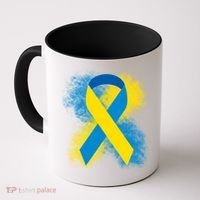 Down Syndrome Awareness Blue & Yellow Ribbon Coffee Mug thumb 0
