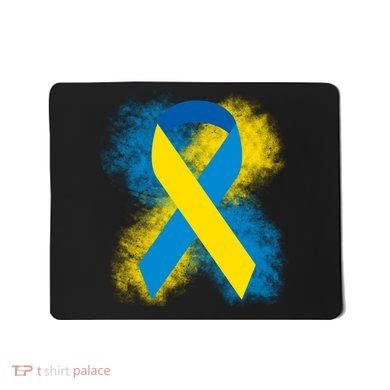 Down Syndrome Awareness Blue & Yellow Ribbon Mousepad