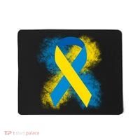 Down Syndrome Awareness Blue & Yellow Ribbon Mousepad thumb 0