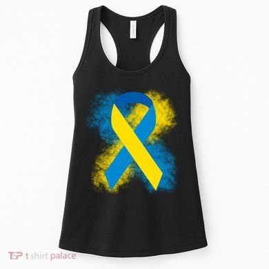 Down Syndrome Awareness Blue & Yellow Ribbon Women's Tank Top