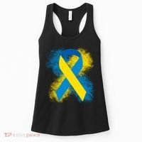 Down Syndrome Awareness Blue & Yellow Ribbon Women's Tank Top thumb 0