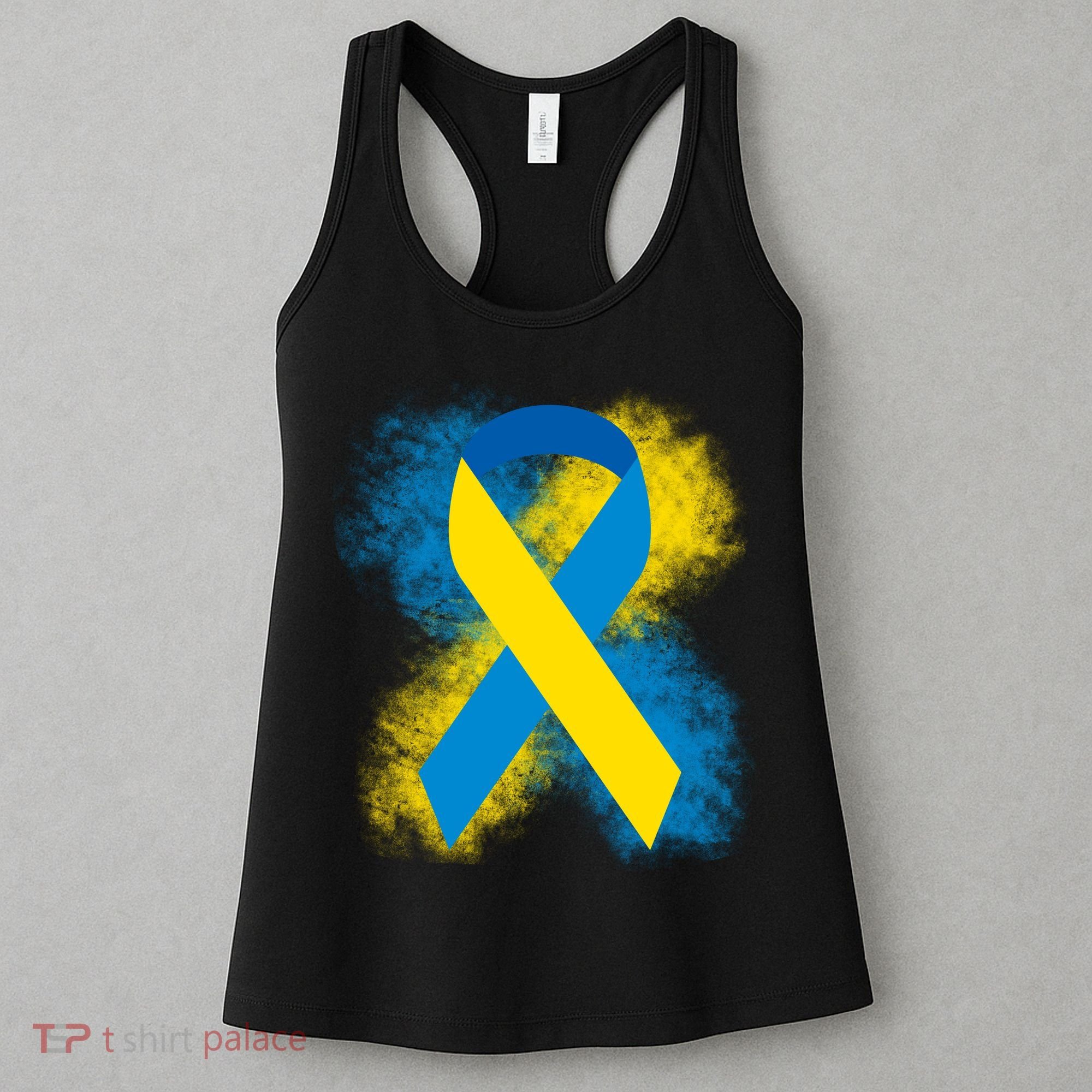 Down Syndrome Awareness Blue & Yellow Ribbon Women's Tank Top