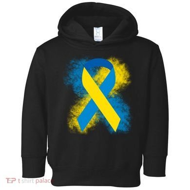 Down Syndrome Awareness Blue & Yellow Ribbon Toddler Hoodie