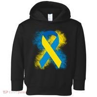 Down Syndrome Awareness Blue & Yellow Ribbon Toddler Hoodie thumb 0