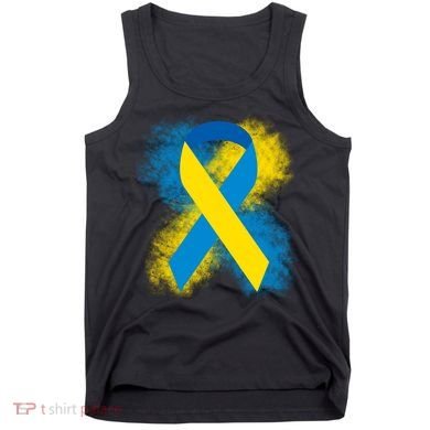 Down Syndrome Awareness Blue & Yellow Ribbon Tank Top