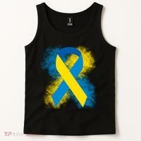 Down Syndrome Awareness Blue & Yellow Ribbon Tank Top thumb 2