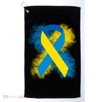 Down Syndrome Awareness Blue & Yellow Ribbon Golf Towel thumb 0