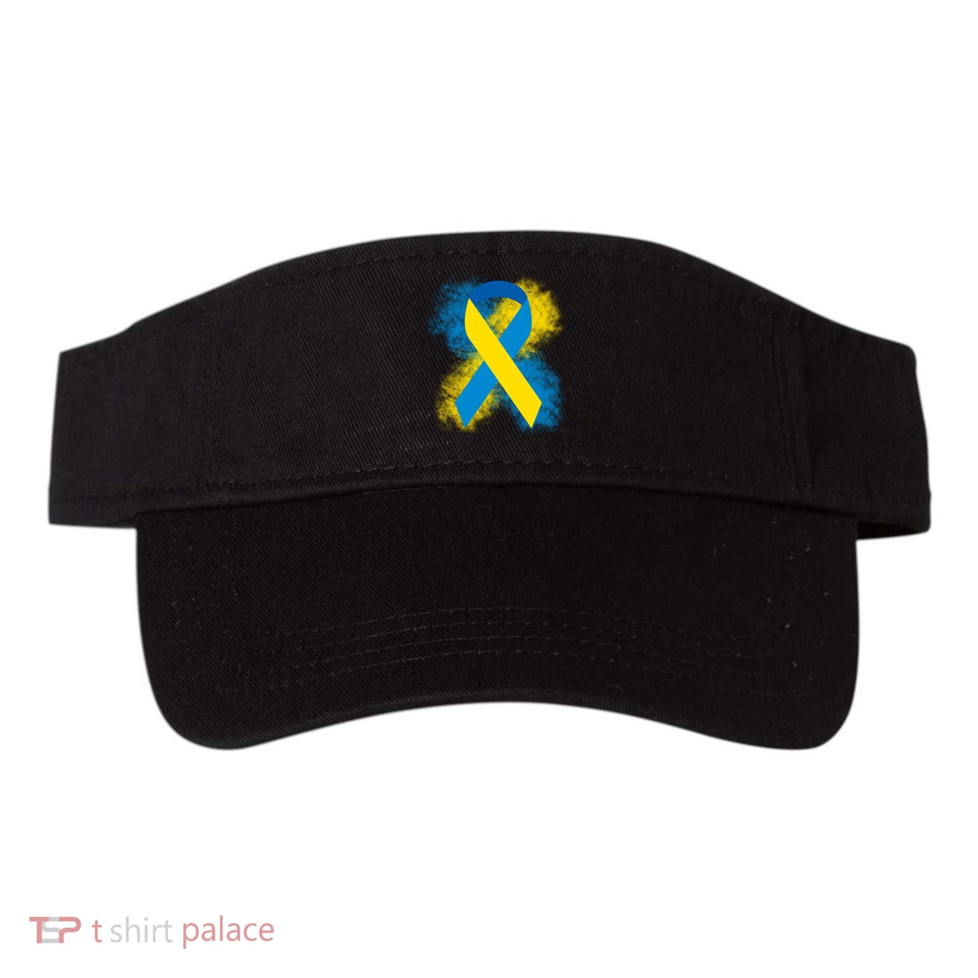 Down Syndrome Awareness Blue & Yellow Ribbon Visor