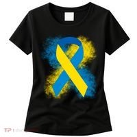 Down Syndrome Awareness Blue & Yellow Ribbon Women's T-Shirt thumb 0