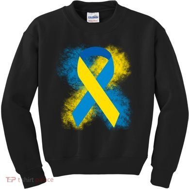 Down Syndrome Awareness Blue & Yellow Ribbon Kids Sweatshirt