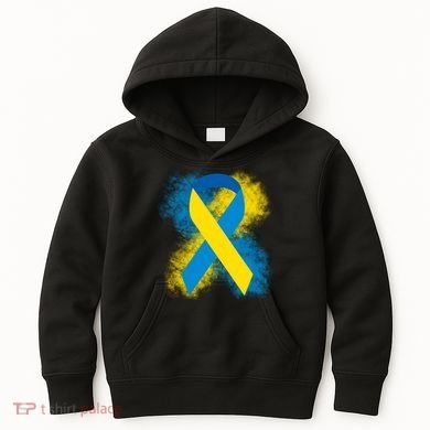 Down Syndrome Awareness Blue & Yellow Ribbon Kids Hoodie