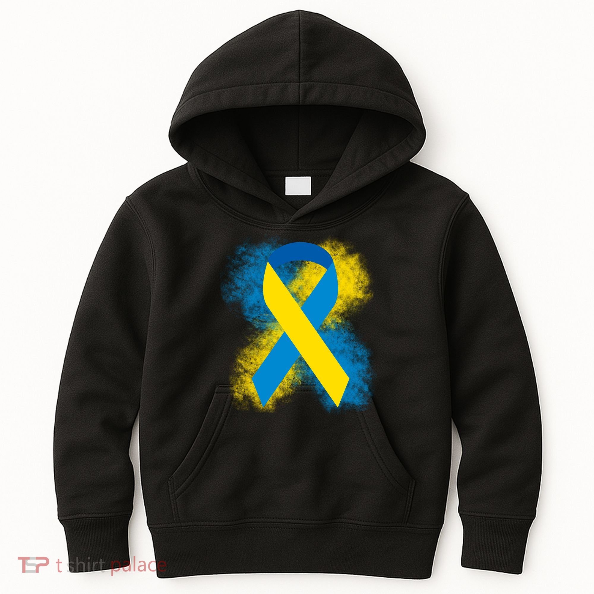 Down Syndrome Awareness Blue & Yellow Ribbon Kids Hoodie