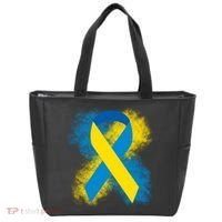 Down Syndrome Awareness Blue & Yellow Ribbon Tote Bag thumb 0