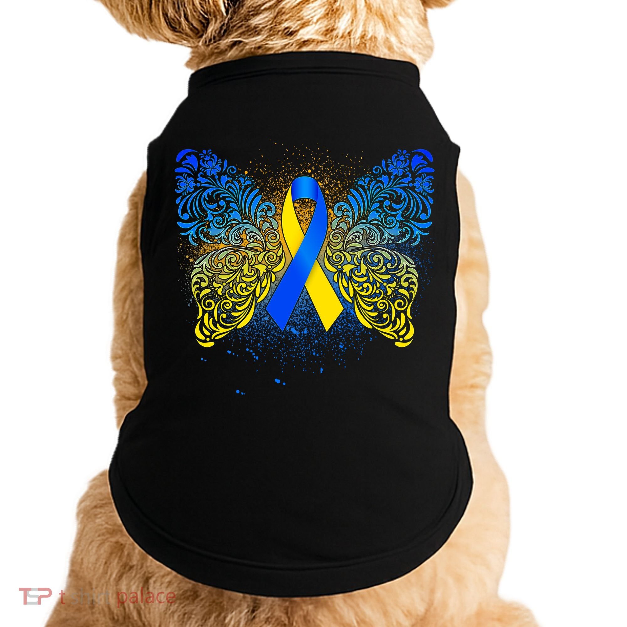 Down Syndrome Awareness Butterfly Ribbon Doggie Tank