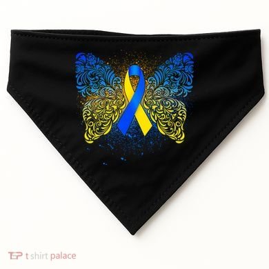 Down Syndrome Awareness Butterfly Ribbon USA-Made Doggie Bandana