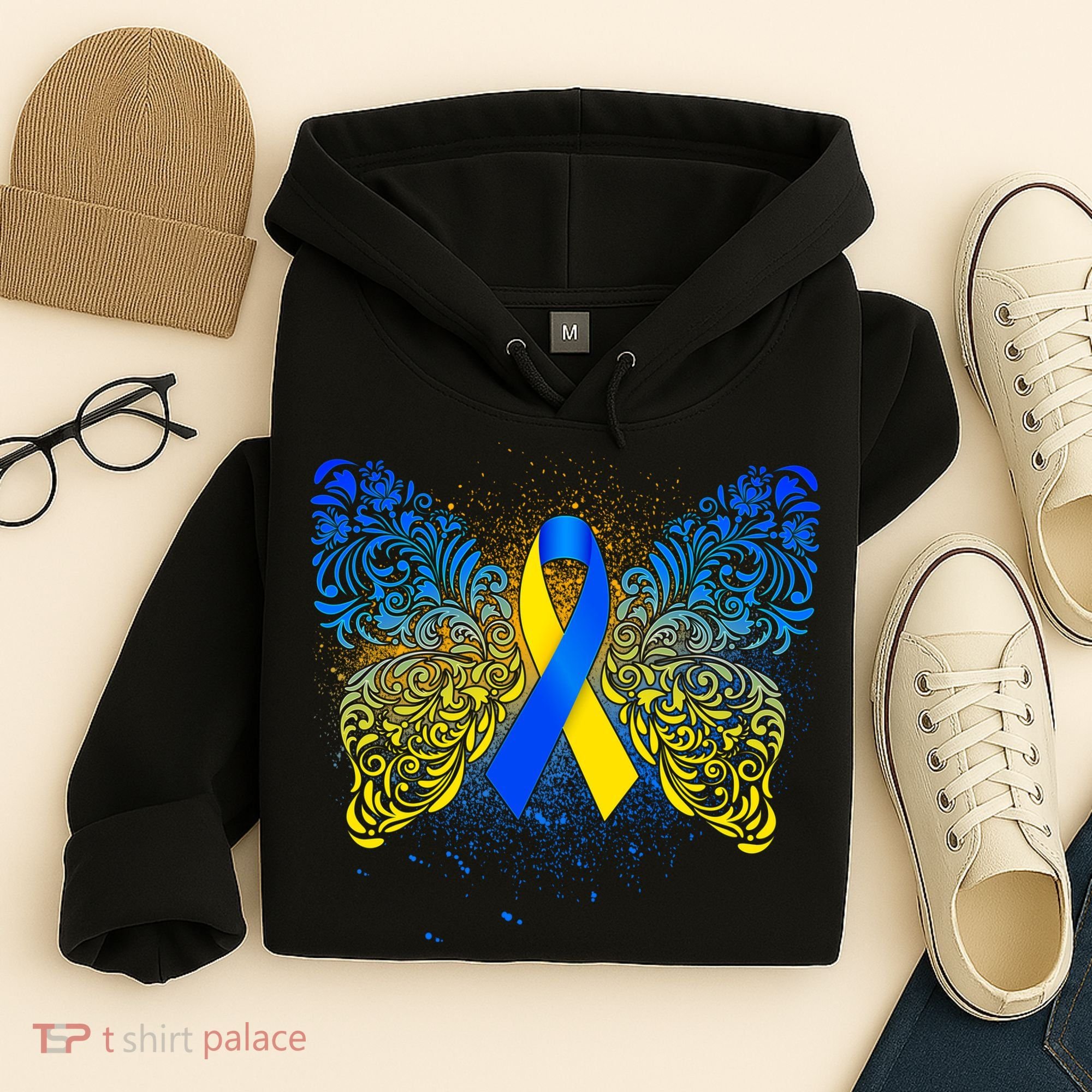Down Syndrome Awareness Butterfly Ribbon Hoodie