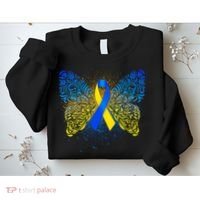 Down Syndrome Awareness Butterfly Ribbon Sweatshirt thumb 2