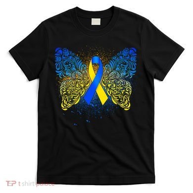 Down Syndrome Awareness Butterfly Ribbon T-Shirt