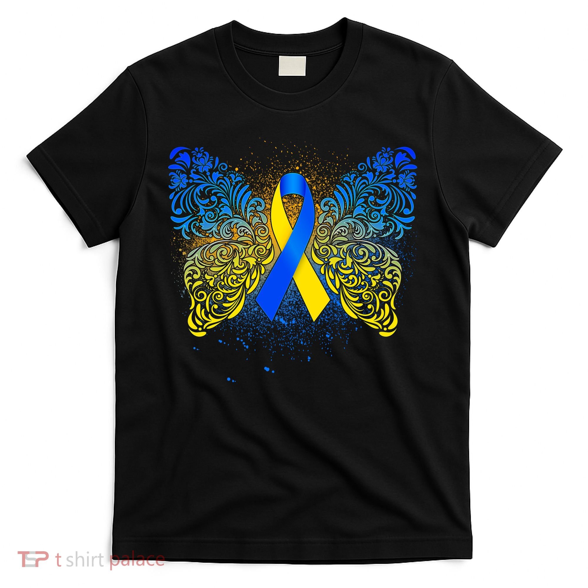 Down Syndrome Awareness Butterfly Ribbon T-Shirt