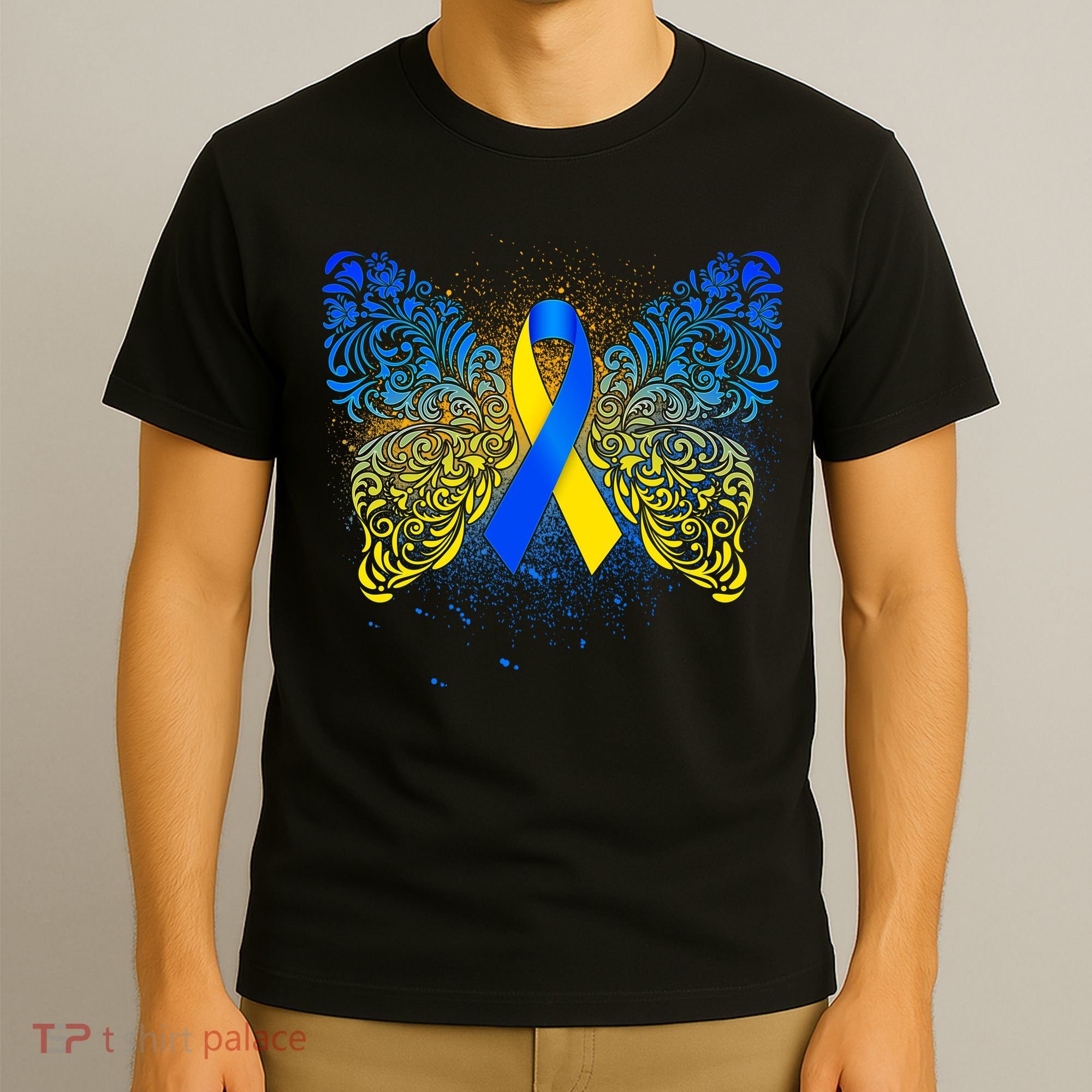 Down Syndrome Awareness Butterfly Ribbon T-Shirt