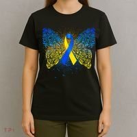 Down Syndrome Awareness Butterfly Ribbon T-Shirt thumb 4