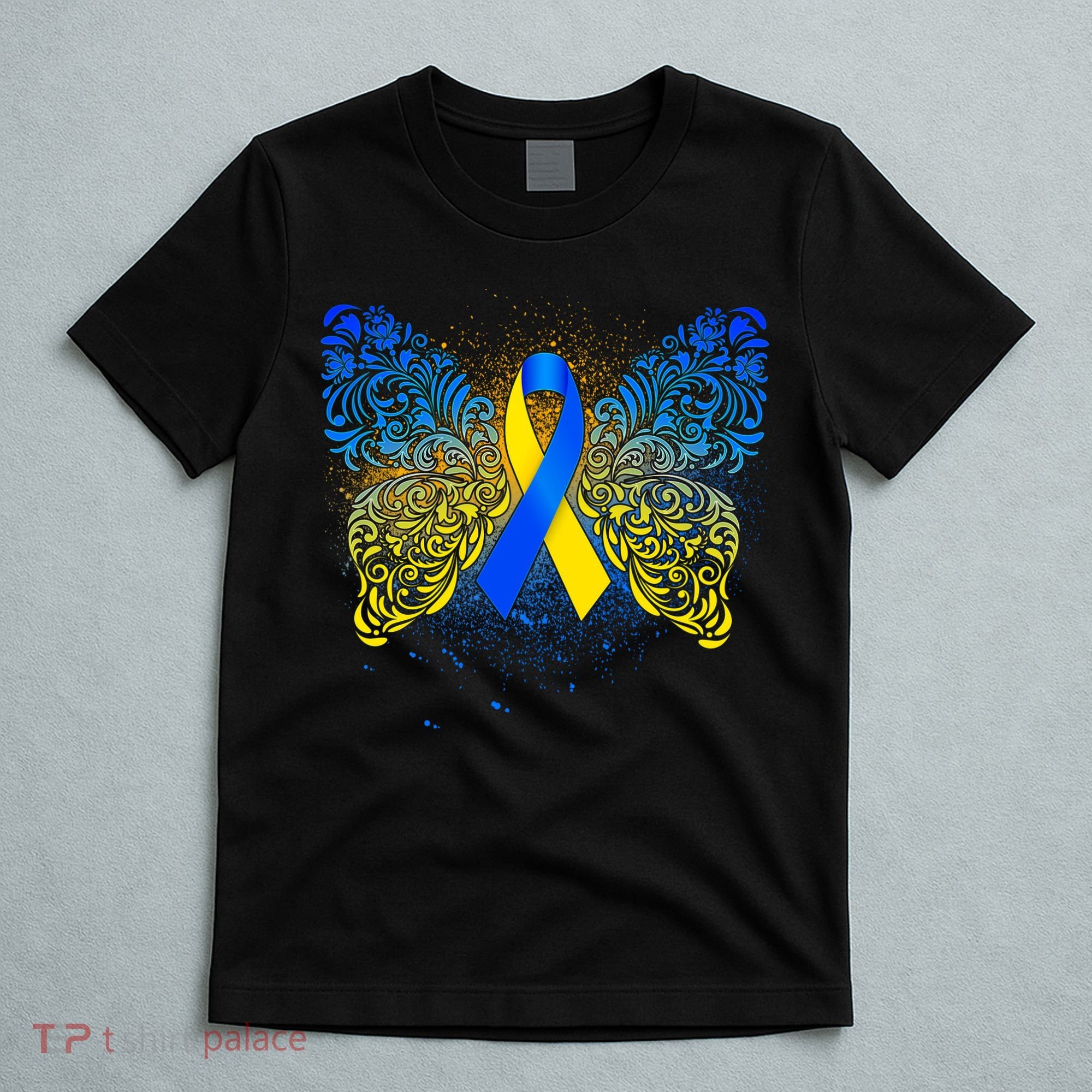 Down Syndrome Awareness Butterfly Ribbon T-Shirt