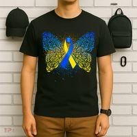Down Syndrome Awareness Butterfly Ribbon T-Shirt thumb 6