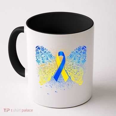 Down Syndrome Awareness Butterfly Ribbon Coffee Mug