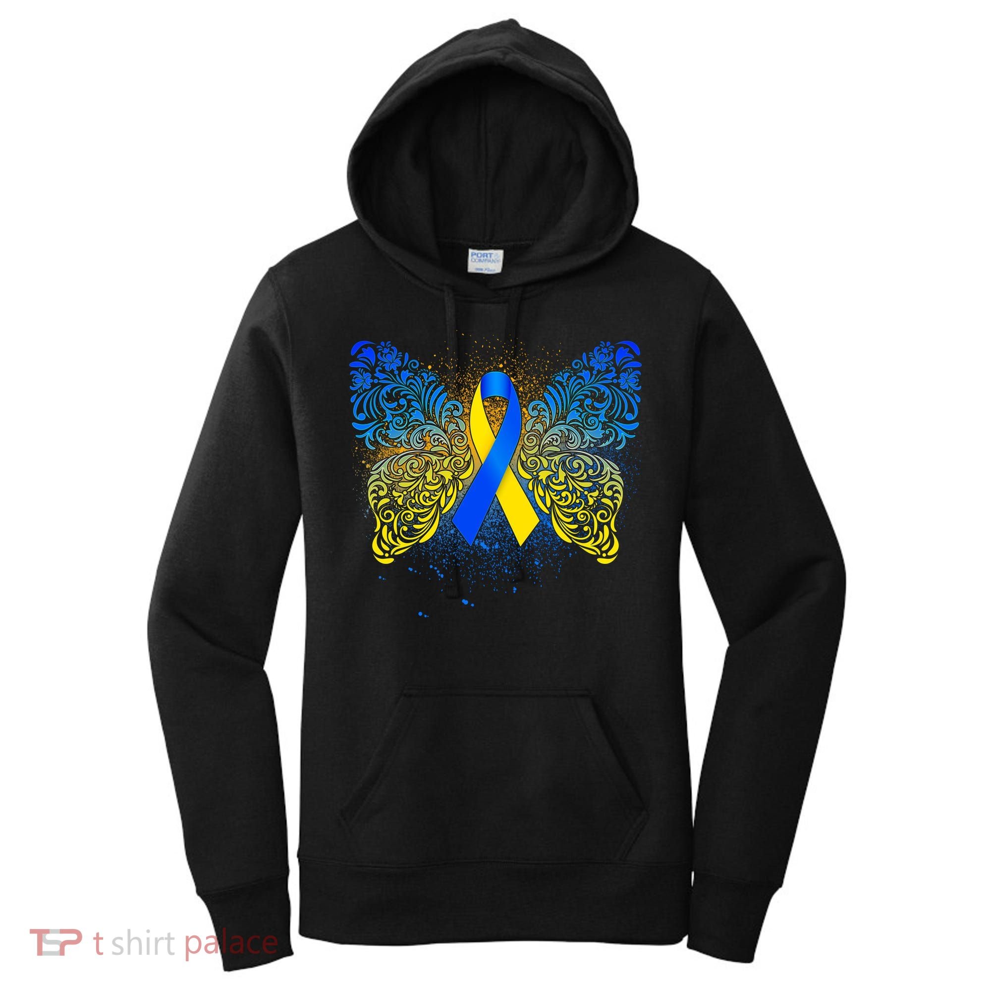 Down Syndrome Awareness Butterfly Ribbon Women's Hoodie