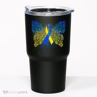 Down Syndrome Awareness Butterfly Ribbon Tumbler thumb 0