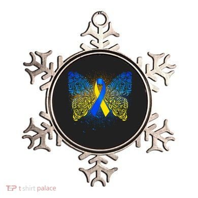 Down Syndrome Awareness Butterfly Ribbon Ornament