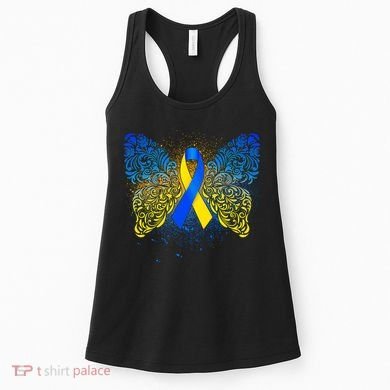 Down Syndrome Awareness Butterfly Ribbon Women's Tank Top