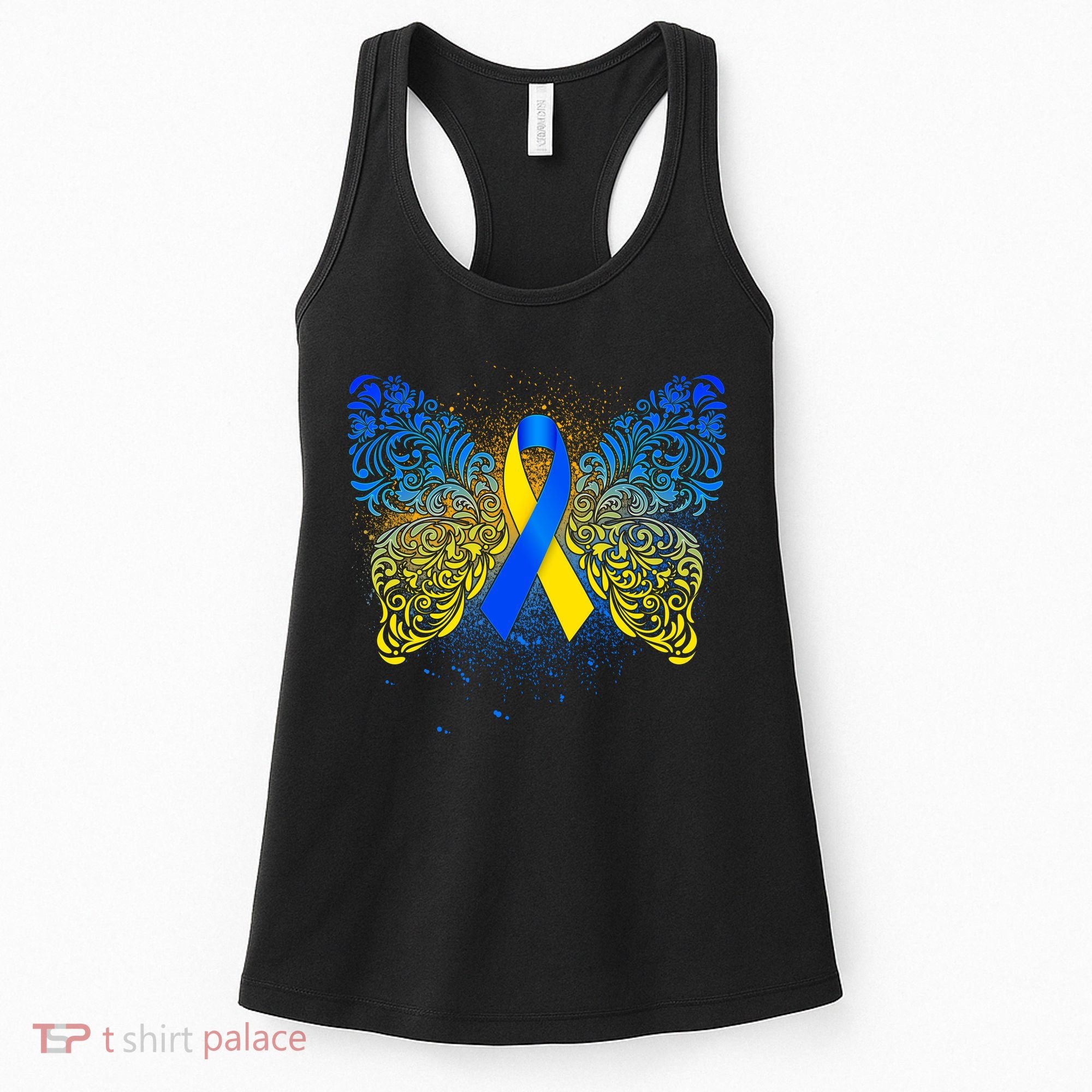 Down Syndrome Awareness Butterfly Ribbon Women's Tank Top