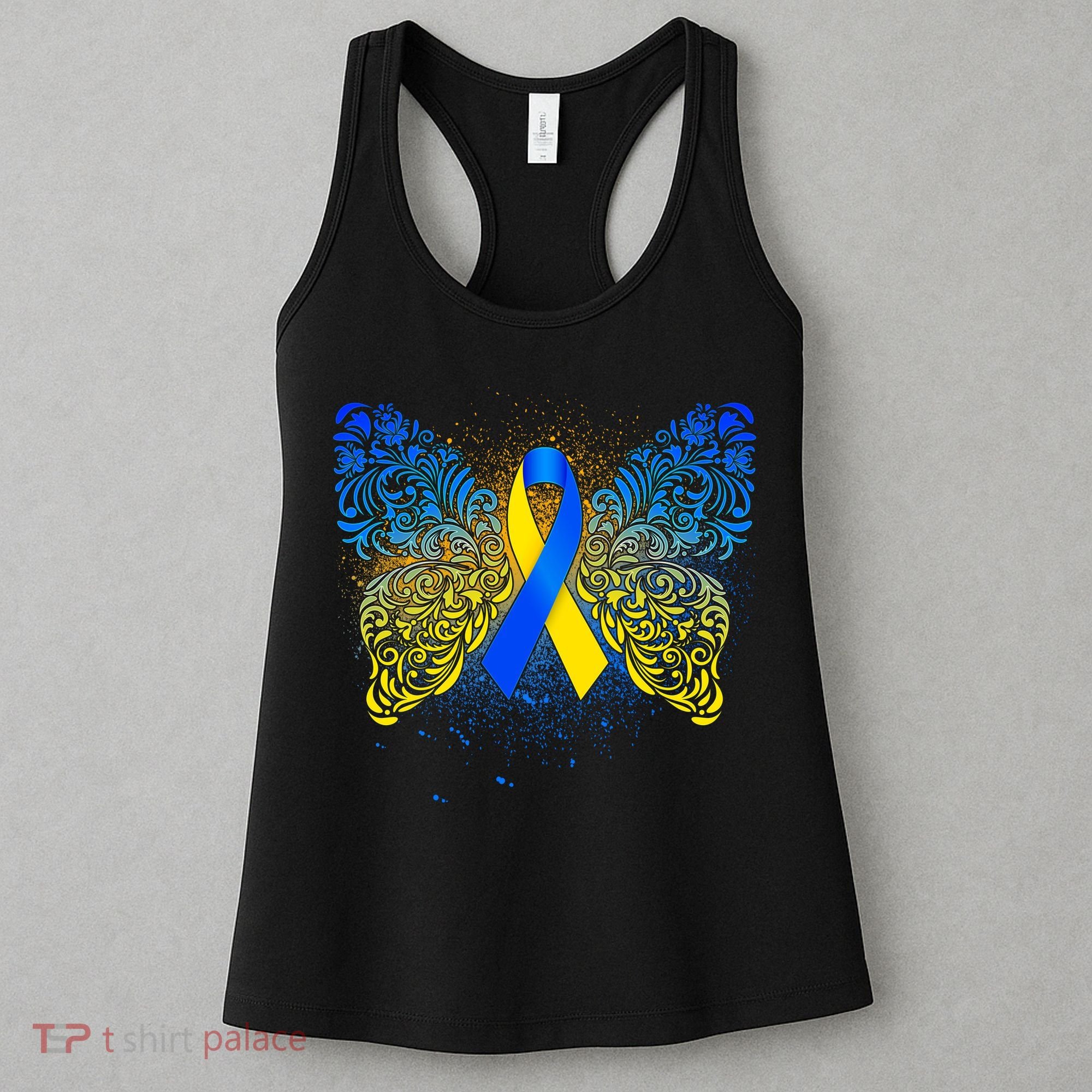 Down Syndrome Awareness Butterfly Ribbon Women's Tank Top