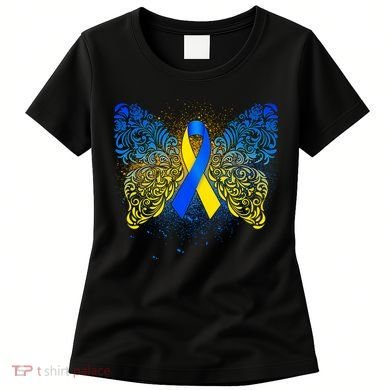 Down Syndrome Awareness Butterfly Ribbon Women's T-Shirt
