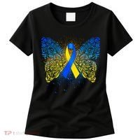 Down Syndrome Awareness Butterfly Ribbon Women's T-Shirt thumb 0