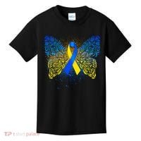 Down Syndrome Awareness Butterfly Ribbon Kids T-Shirt thumb 0
