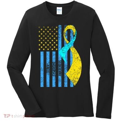 Down Syndrome Awareness Flag Women's Long Sleeve Shirt